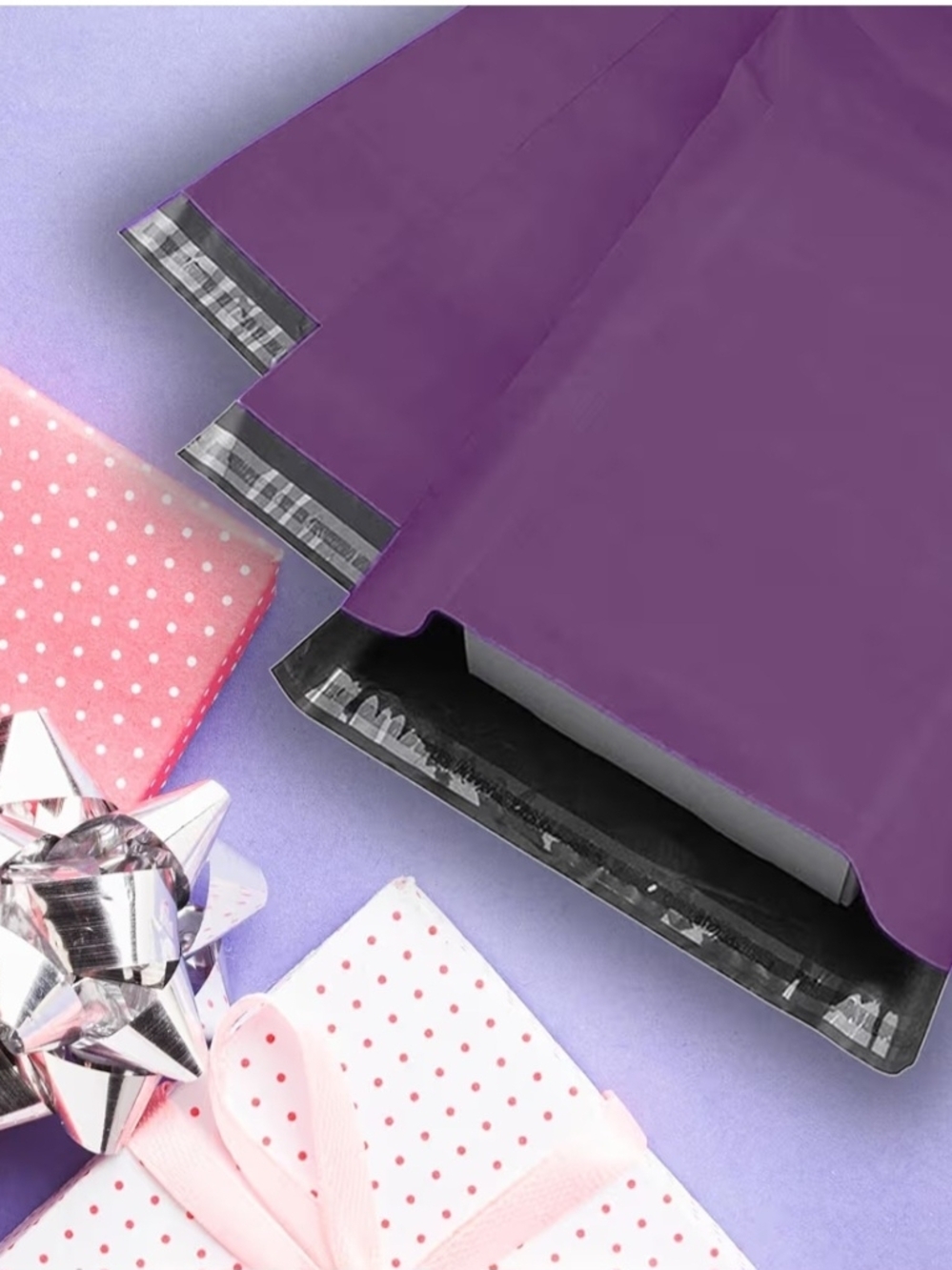 40 Purple Flat Poly Mailers 20 6x9 + 20 10x13 Self Seal Shipping Bags New - Picture 6 of 6